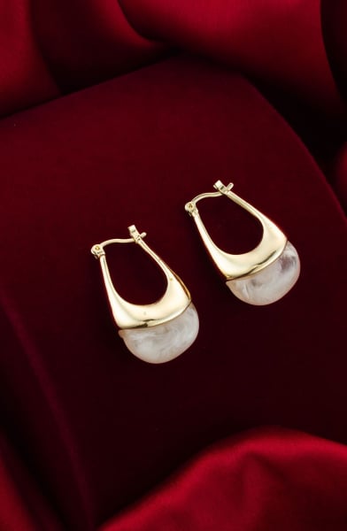White Designer Studded Earrings