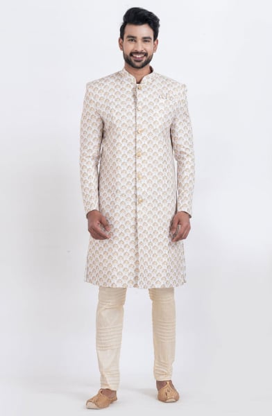 White Heavy Designer Indo Western Outfit