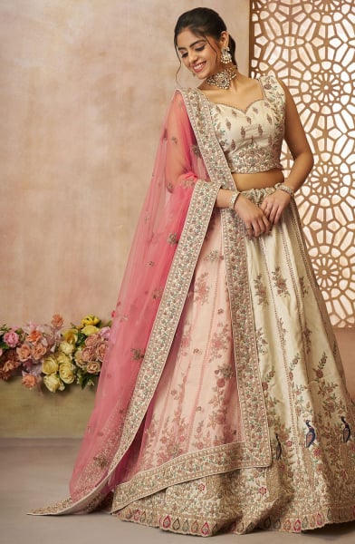 White Heavy Embroidered Lehenga Choli for Wedding