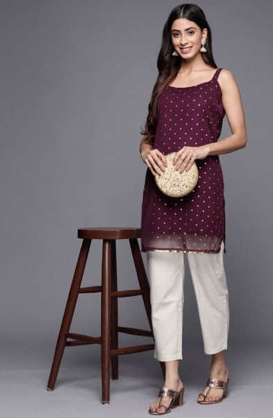 Wine Crepe Tunic