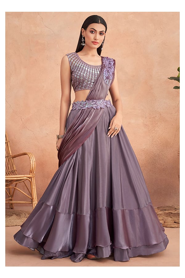 Designer lehenga style saree 2025