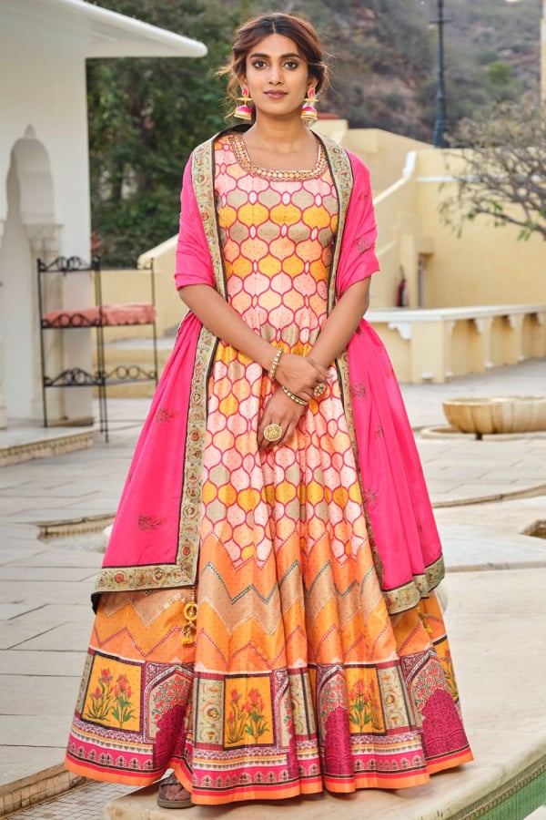 Anarkali silk gown new arrivals