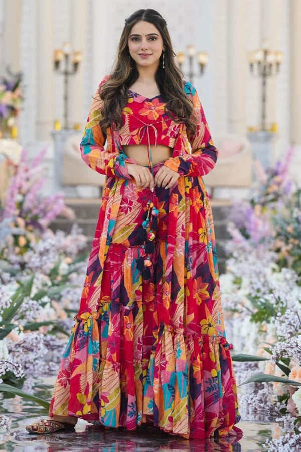 MulticolormChinnon Plus Size IndoWestern