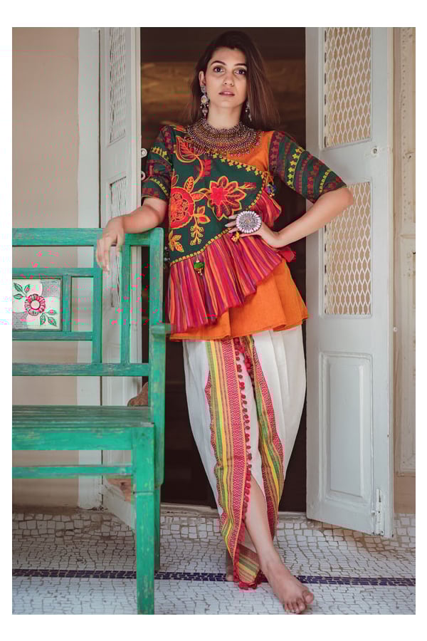 Navratri Special Multicolor Kedia with Dhoti Salwar