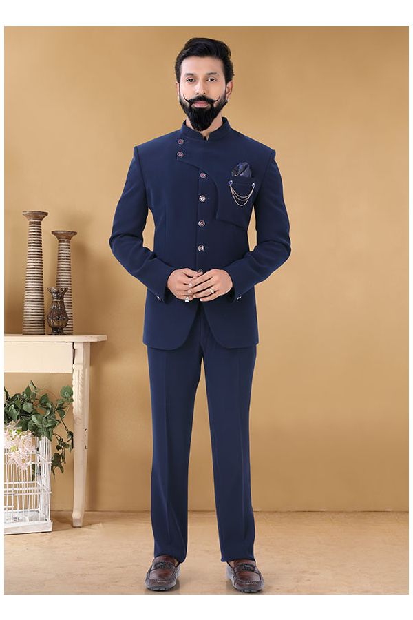 Different Available Mens Navy Blue Jodhpuri Suit at Best Price in Mumbai |  Wallson Ethnic