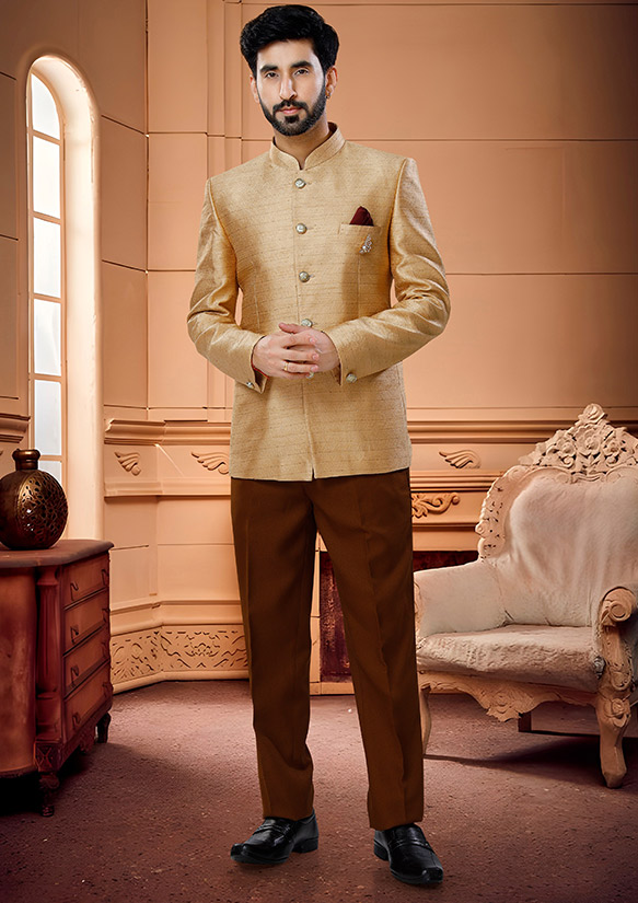 Buy Navy Blue Designer Jodhpuri Suit | Manav Ethnic