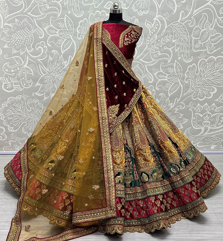Double dupatta bridal lehenga 2025 with price
