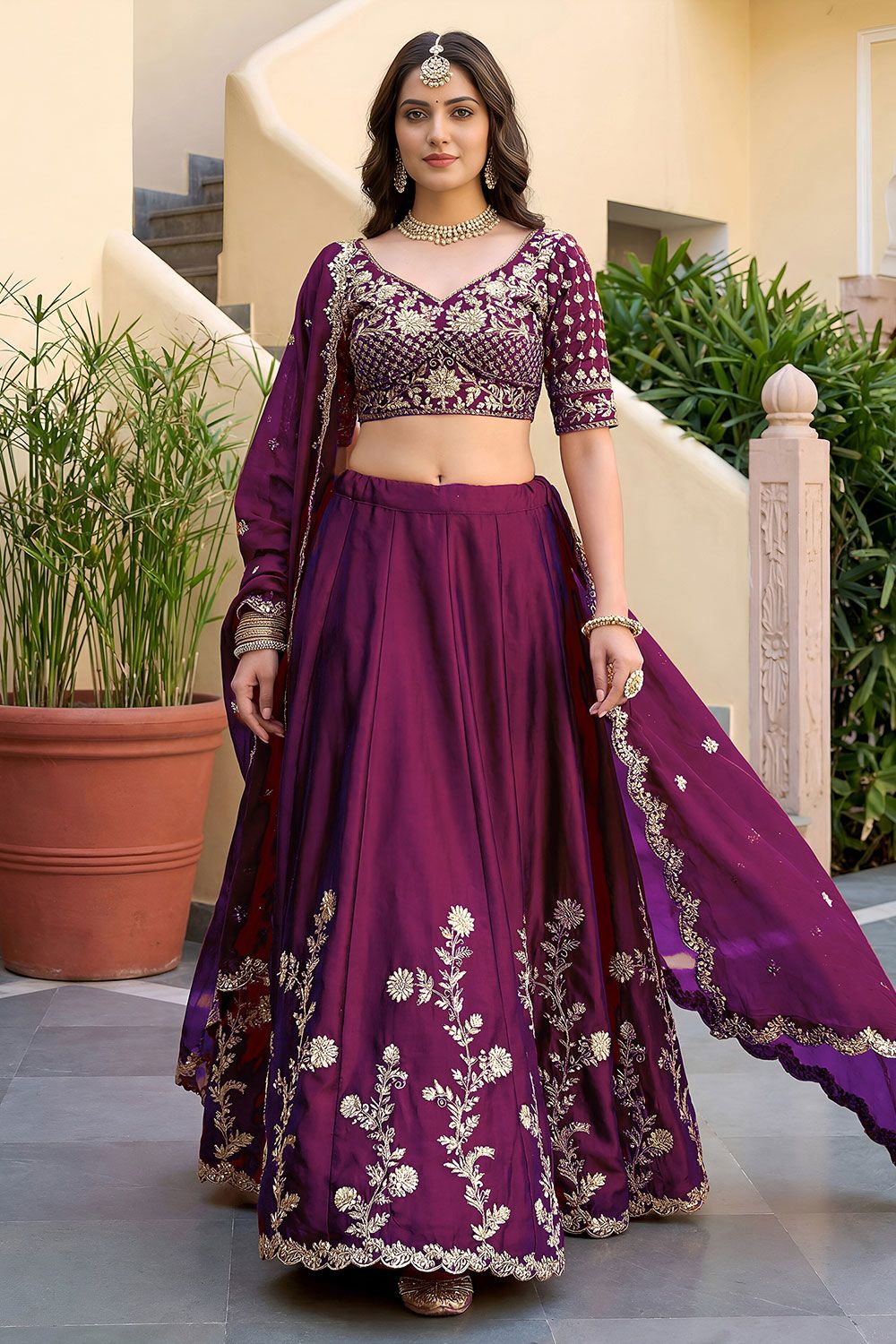 party wear dress lehenga choli Party-wear Georgette Dori & Sequins Work Lehenga Choli Dharm Fashion Villa
