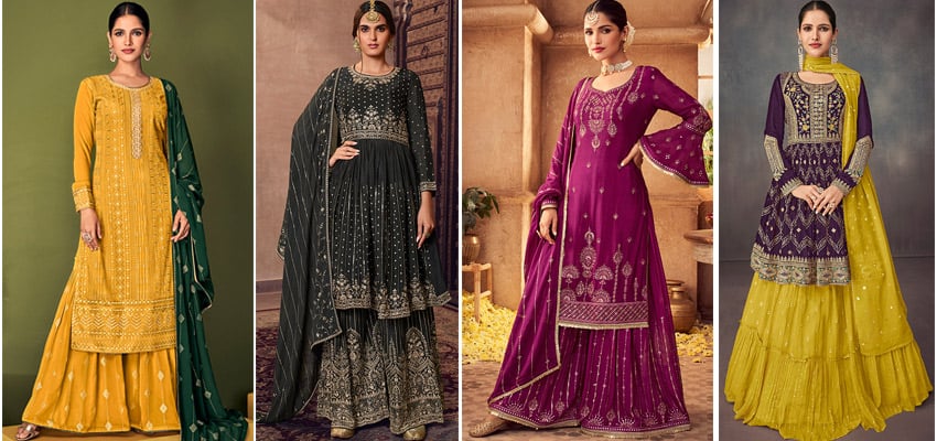 Palazzo Suits - Shop Latest Designer Palazzo Dress Online at Mirraw