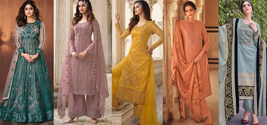 Georgette 6 Color Latest New Designer Suits Palazzo For Adult at Rs  1200/piece in Surat