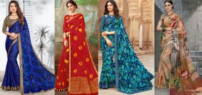 Chiffon Georgette Sarees with Printed Blouses: Invoke the Sensuousness