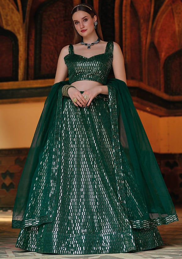 55 Green Lehenga for Every Occasion - Go Green